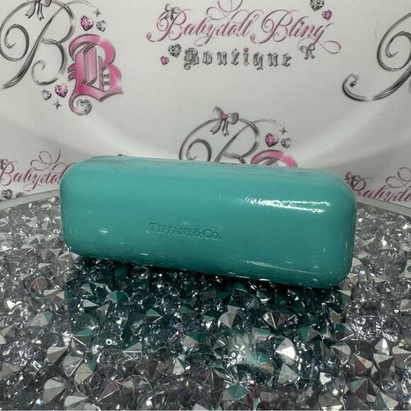 Tiffany & co glasses case sunglasses reading glasses blue turquoise cream inside - Picture 6 of 10